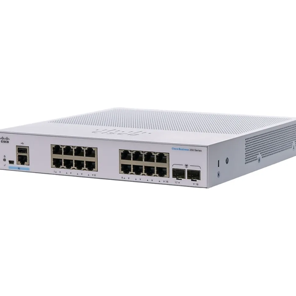 250 16-Port Gigabit Ethernet Managed Switch, Silver (CBS25016T2GNA) | Cisco Sale