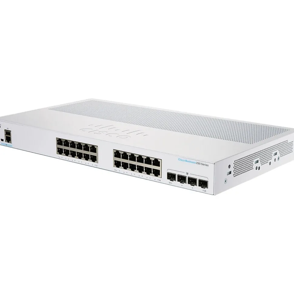 250 24-Port Gigabit Ethernet Managed Switch, Silver (CBS25024T4GNA) | Cisco Clearance