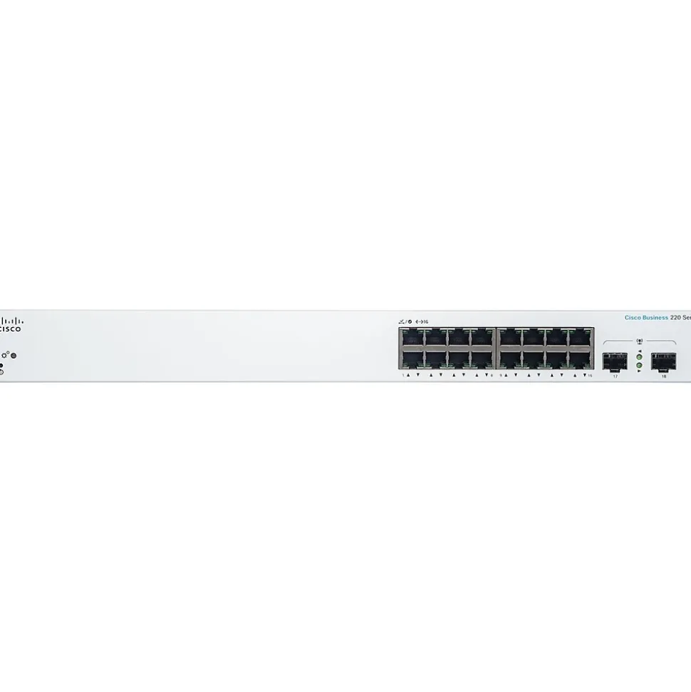 220 16-Port Gigabit Ethernet Managed Switch, Silver (CBS22016T2GNA) | Cisco Clearance