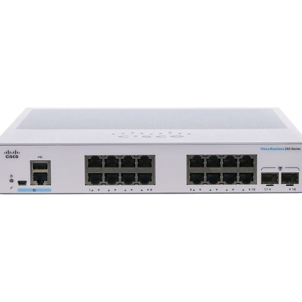 250 16-Port Gigabit Ethernet Managed Switch, Silver (CBS25016T2GNA) | Cisco Sale