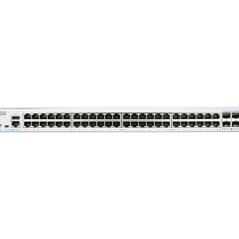 250 52-Port Gigabit Ethernet Managed Switch, Silver (CBS25048T4XNA) | Cisco Discount