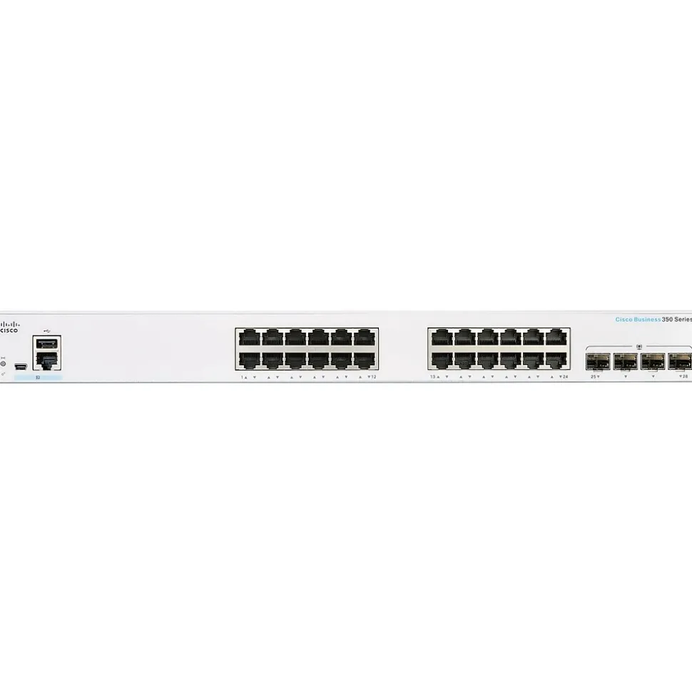 350 24-Port Gigabit Ethernet Managed Switch, Silver (CBS35024T4XNA) | Cisco Best