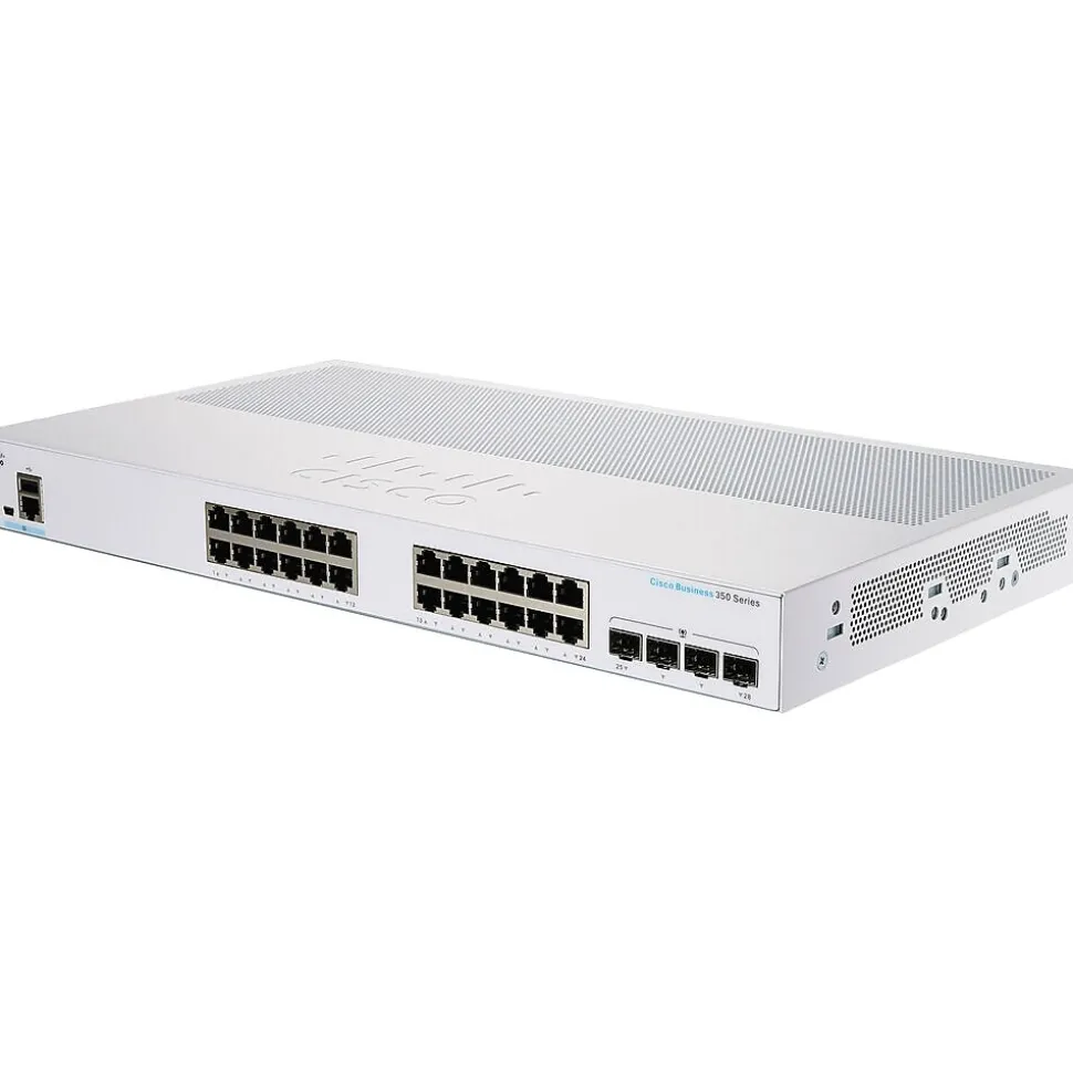 Business 350 Series 28-Port Gigabit Ethernet Managed Switch, White (CBS350-24P-4X-NA) | Cisco Outlet