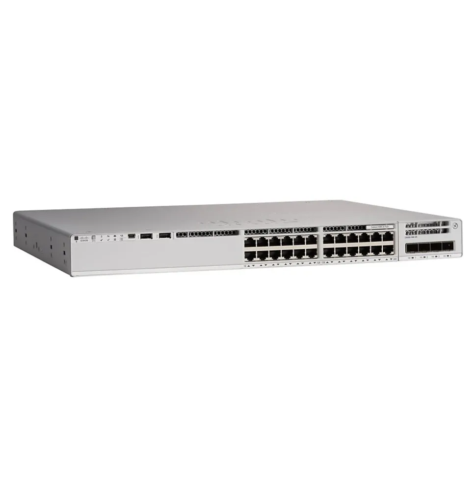 Catalyst 9200 24-Port Gigabit Ethernet Managed Switch, Silver (C9200-24P-E) | Cisco New