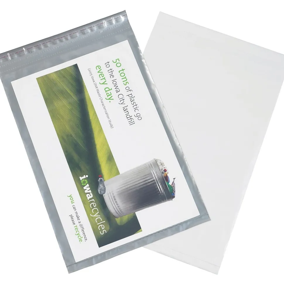 Clear View Poly Mailers, Clear/White, 14-1/2" x 19", 100/Case | Partners Brand Flash Sale