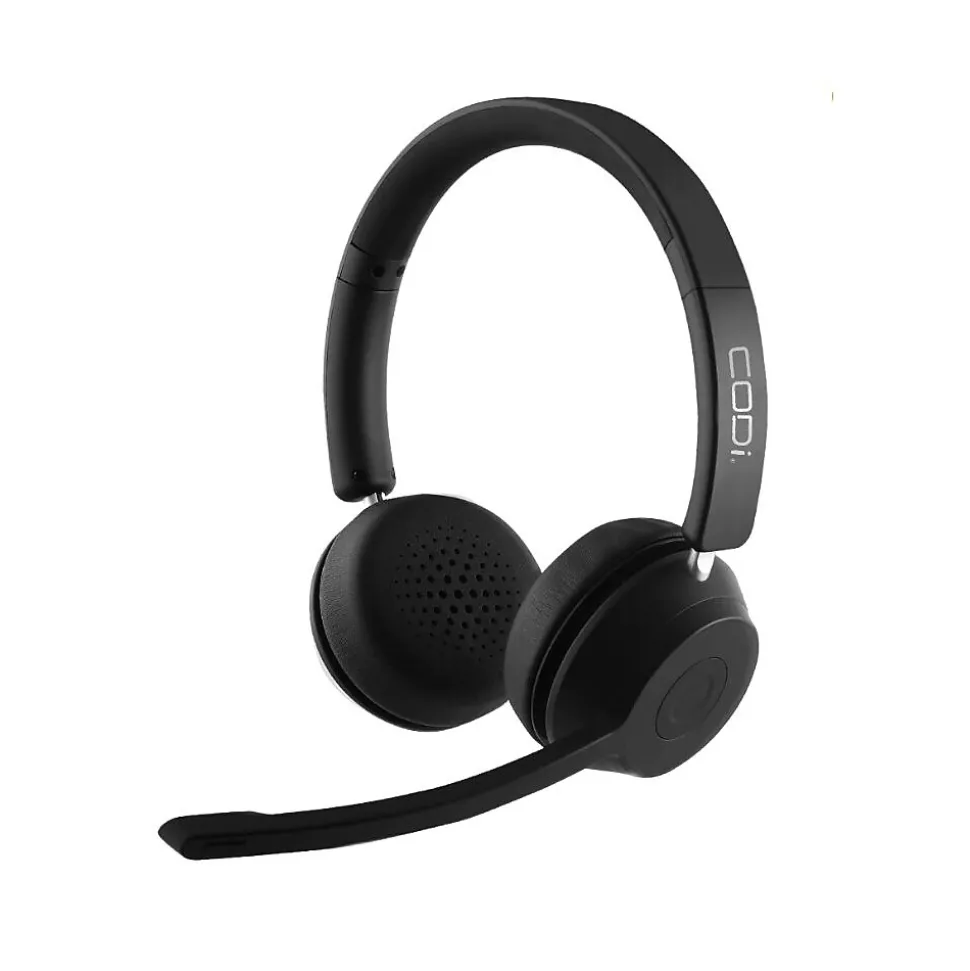 Claro Bluetooth + Wireless Stereo Headset w/ Integrated AI-Powered ENC Microphone, Black (A04619) | CODi Shop