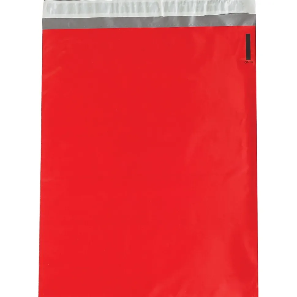 Colored Poly Mailers, Red, 12" x 15-1/2", 100/Case | Partners Brand Discount