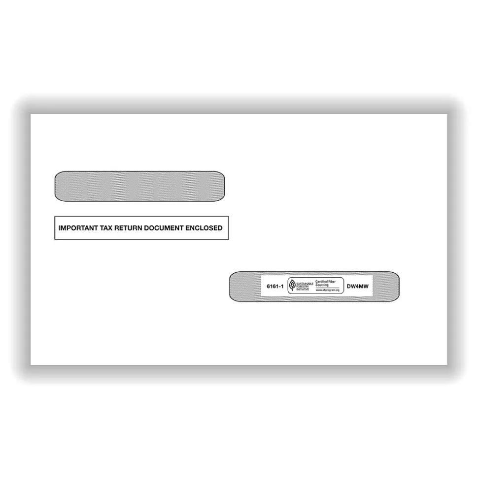 Double-Window Envelopes For W-2 (5216)/1099-R (5175) Tax Forms, Moisture-Seal, 100/Pack (61611100) | ComplyRight Cheap