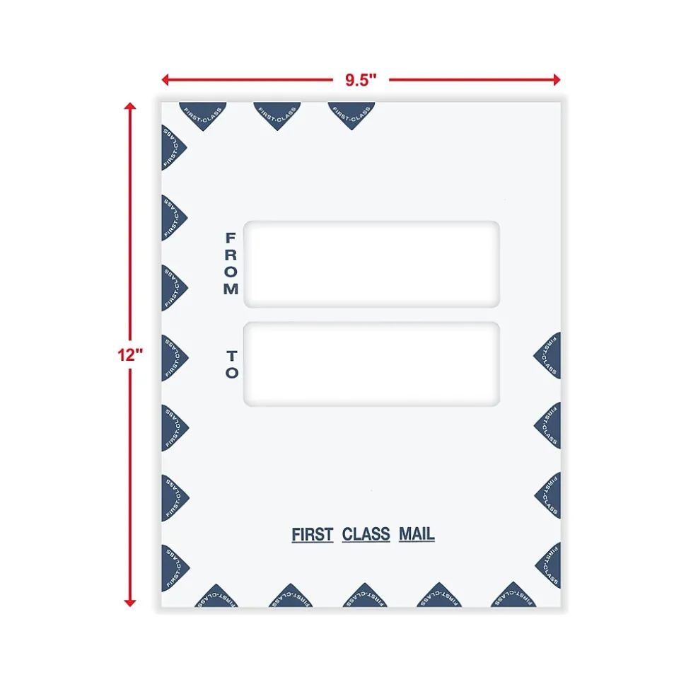 First Class Moisture Seal Tax Envelope, 9.5" x 12", White/Blue, 50/Pack (PES45) | ComplyRight Shop