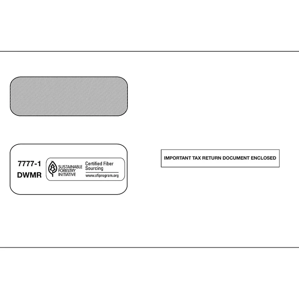 Moistenable Glue Security Tinted Double Window Tax Envelopes, 5 5/8" x 9", 50/Pack (1095CENV50) | ComplyRight Best Sale