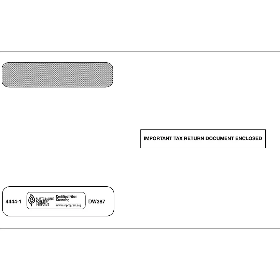 Moistenable Glue Security Tinted Double-Window Tax Envelopes, 5 5/8" x 9", 50/Pack (4444150) | ComplyRight Cheap