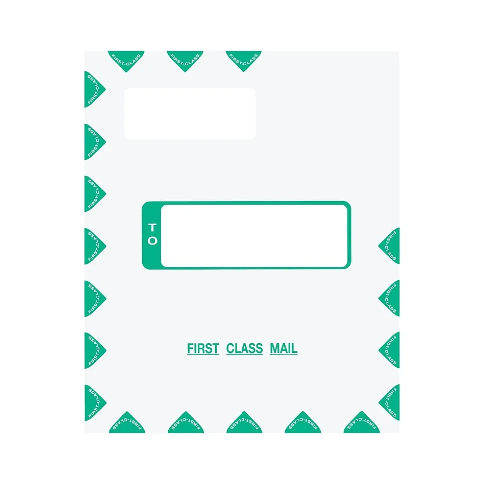 Self-Seal Tax Envelope, 11.63" x 9.63", White/Green, 50/Pack (PEV48) | ComplyRight Cheap