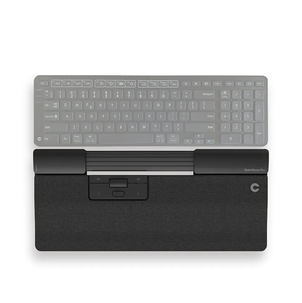 SliderMouse Pro Vegan Leather Regular Wrist Rest, Wired, Black (CDSMPRO20210) | Contour Design Best