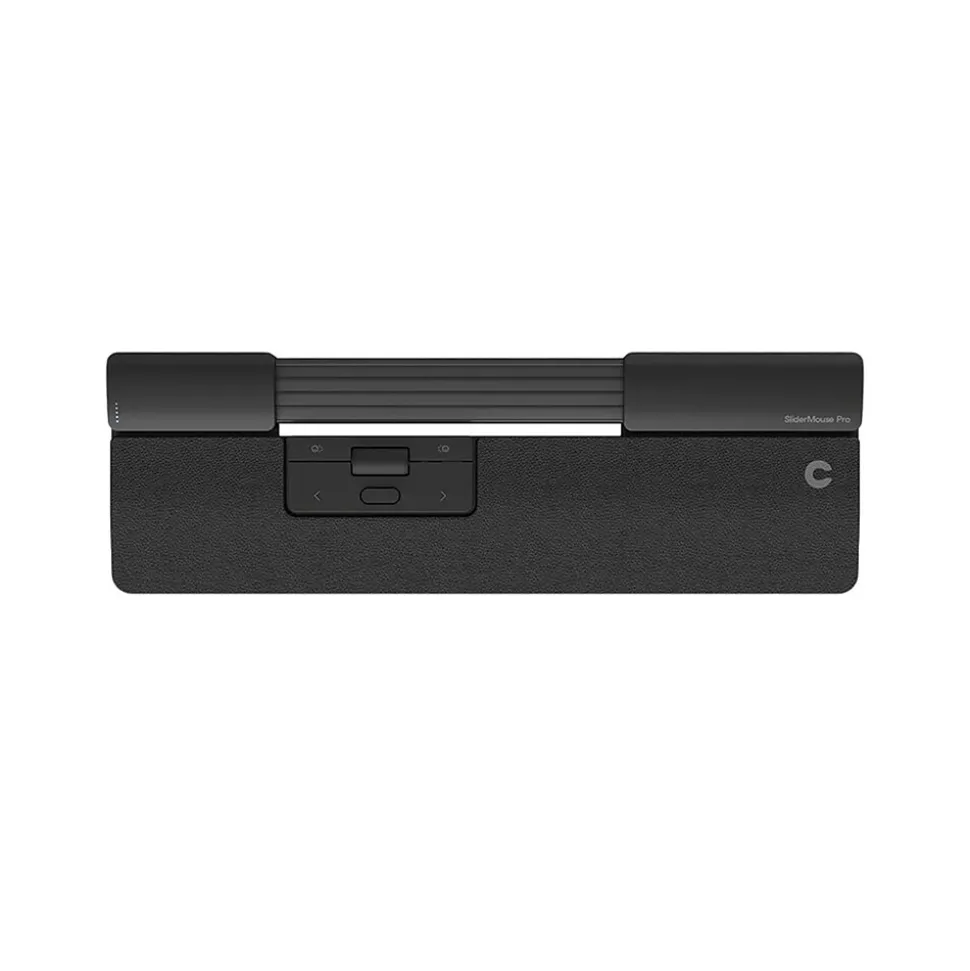 SliderMouse Pro Vegan Leather Slim Wrist Rest, Wireless, Black (CDSMPRO10110) | Contour Design Sale