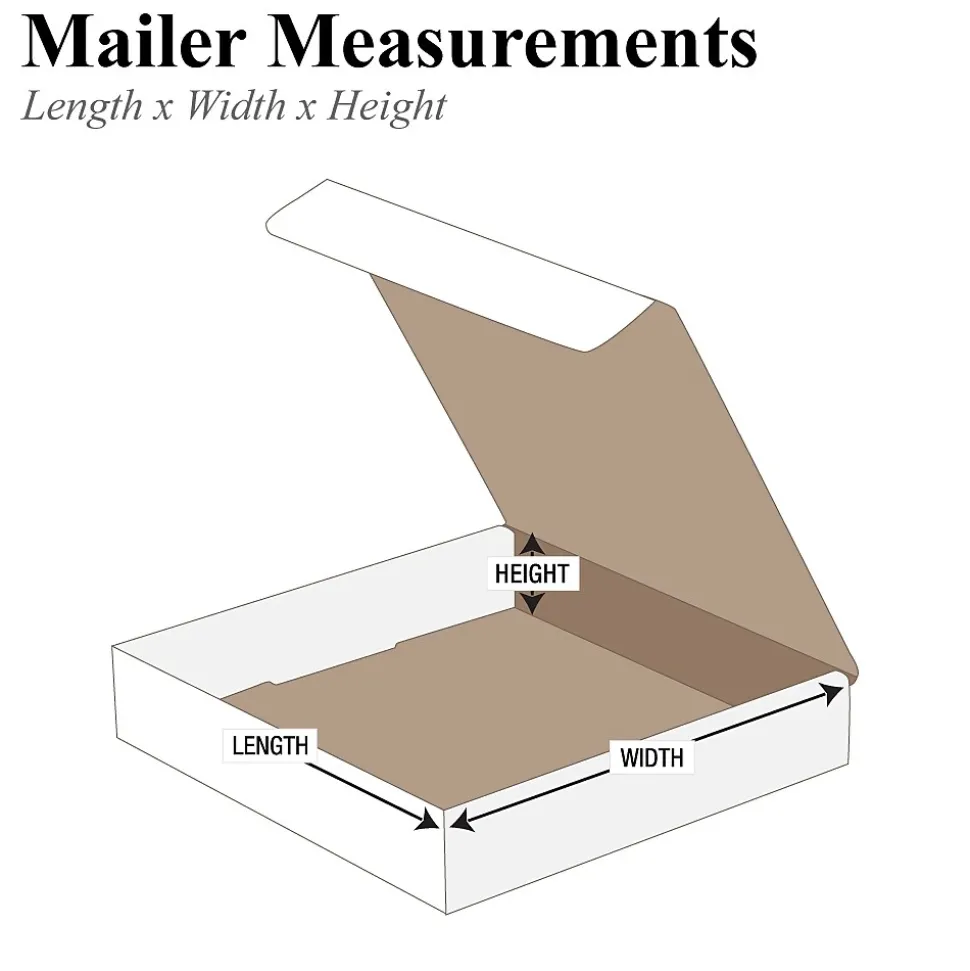 Corrugated Mailers, 10" x 8" x 2", White, 50/Bundle (M1082) | Partners Brand Hot