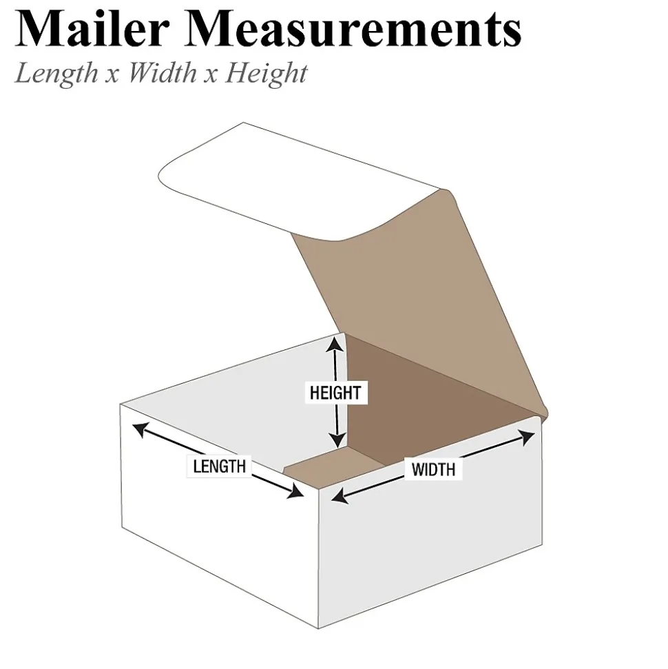 Corrugated Mailers, 10" x 8" x 4", White, 50/Bundle (M1084) | Partners Brand New