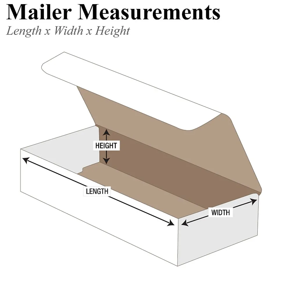 Corrugated Mailers, 12" x 9" x 4", White, 50/Bundle (MLR1294) | Partners Brand Outlet