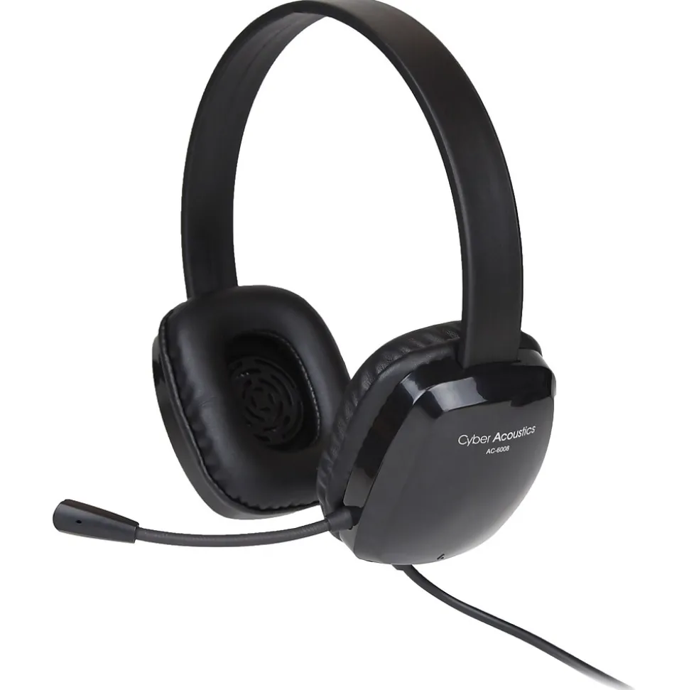 AC Stereo Computer Headset, Over-the-Head, Black (AC-6008) | Cyber Acoustics Discount