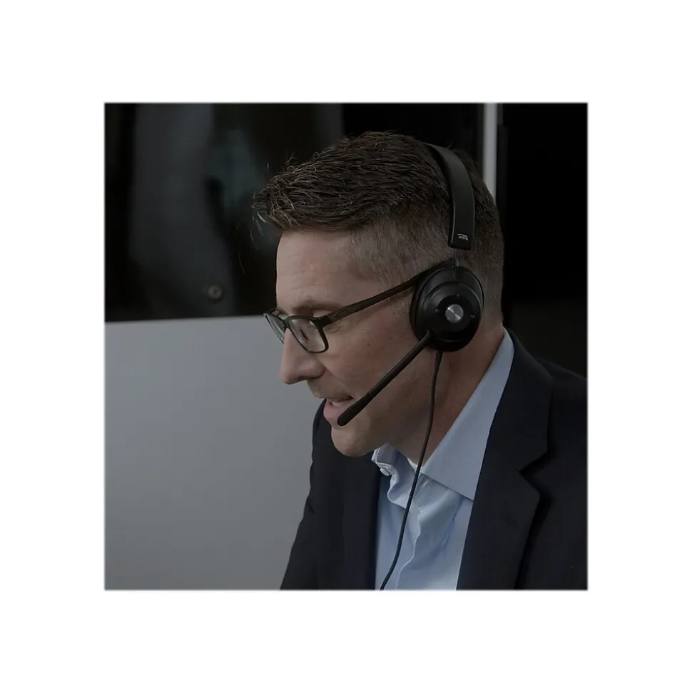 Noise Canceling Stereo On Ear Computer Headset, Black (HS-2000) | Cyber Acoustics Best