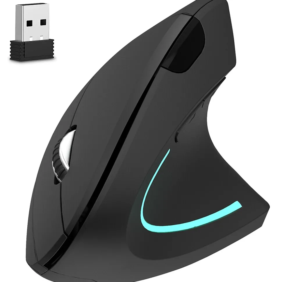Ergonomic 12 Wireless Ergonomic Optical 2.4 GHz Gaming Mouse, Black (DMERG12-WB) | Delton Cheap