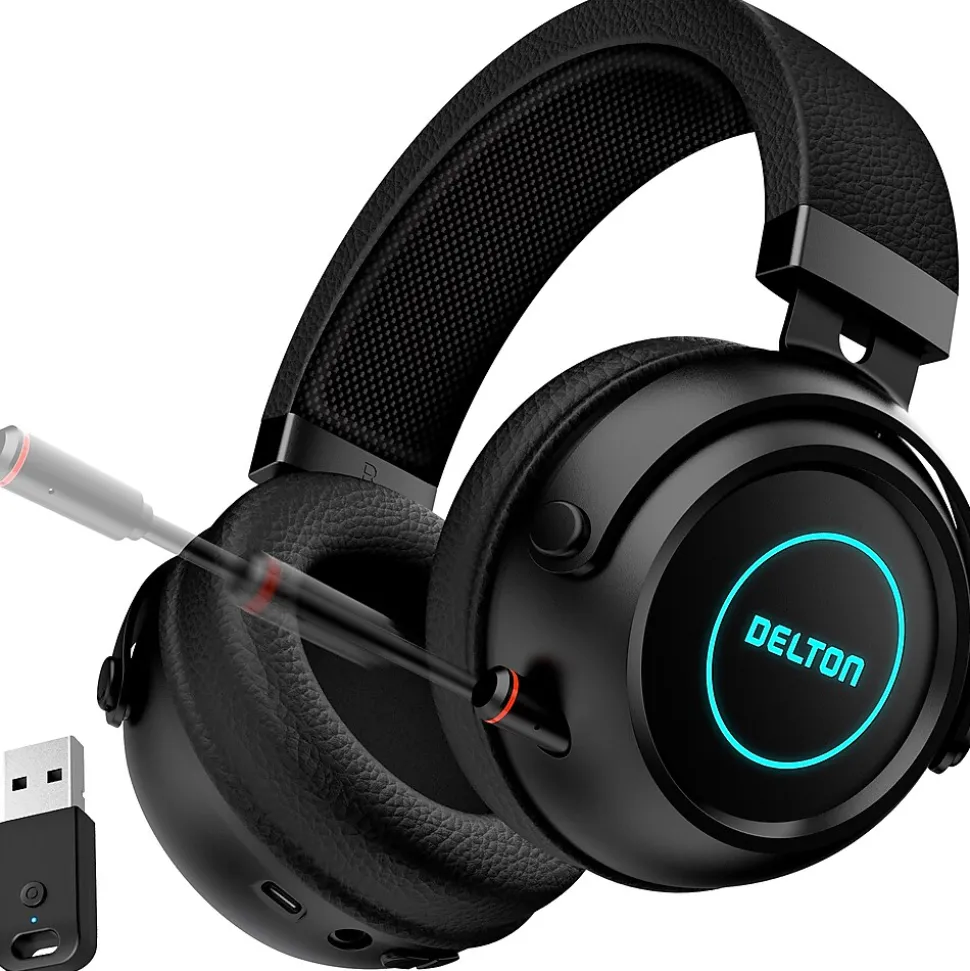 G520 Wireless Noise Canceling Bluetooth Stereo Business/Gaming Over-the-Ear Computer Headset, Black (DBHG520) | Delton Fashion