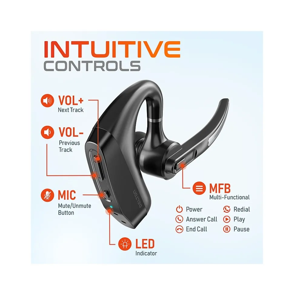 K130 Wireless Noise Canceling Bluetooth Computer Earbud Headset, MS Teams, Black (DBHK130) | Delton Cheap