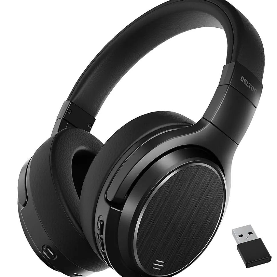 M101 Wireless Active Noise Canceling Bluetooth Stereo Business/Gaming Over-the-Ear Computer Headset, Black (DBHM101D) | Delton Outlet