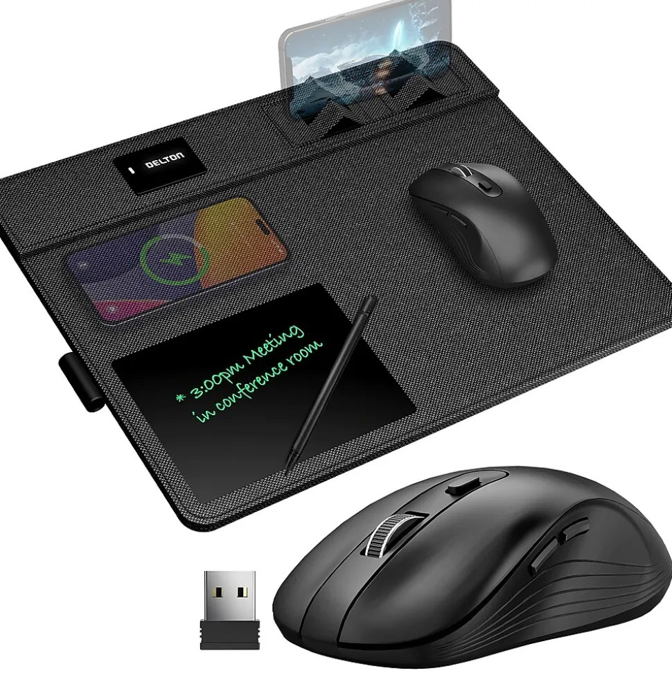 S8/D101 Wireless Optical 2.4 GHz Mouse and Non-Skid Mouse Pad, Black (DMMPADKIT101) | Delton Best