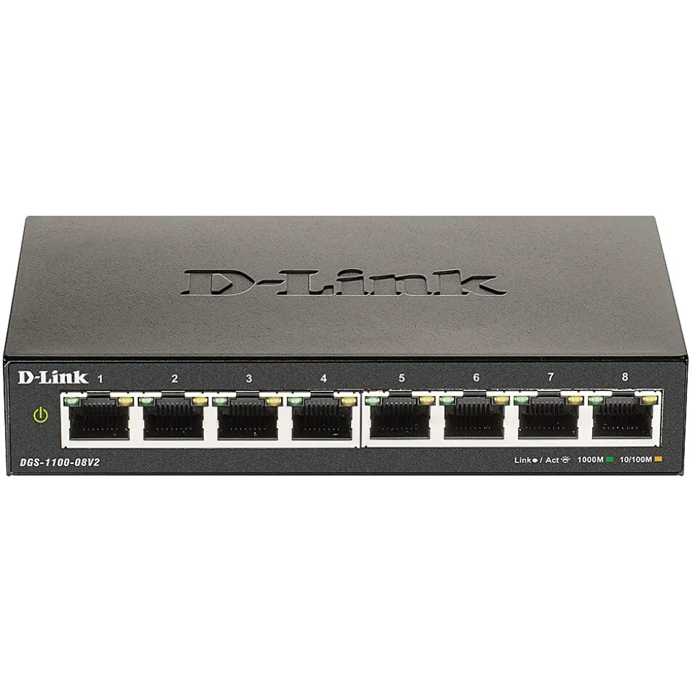 DGS-1100 Series 8-Port Gigabit Ethernet Smart Switch, Black (DGS-1100-08V2) | D-Link Cheap