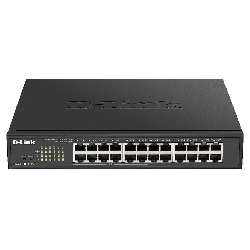 DGS-1100-24PV2 24 Ports Layer 2 Gigabit Ethernet PoE Switch Managed, Black | D-Link New