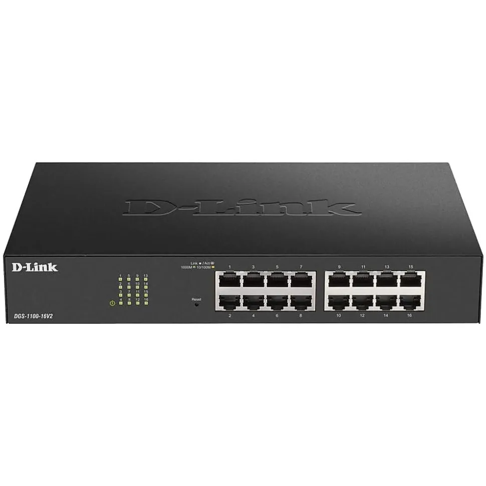 DGS-1100-16V2 16 Ports Layer 2 Gigabit Ethernet PoE Switch Managed, Black | D-Link New