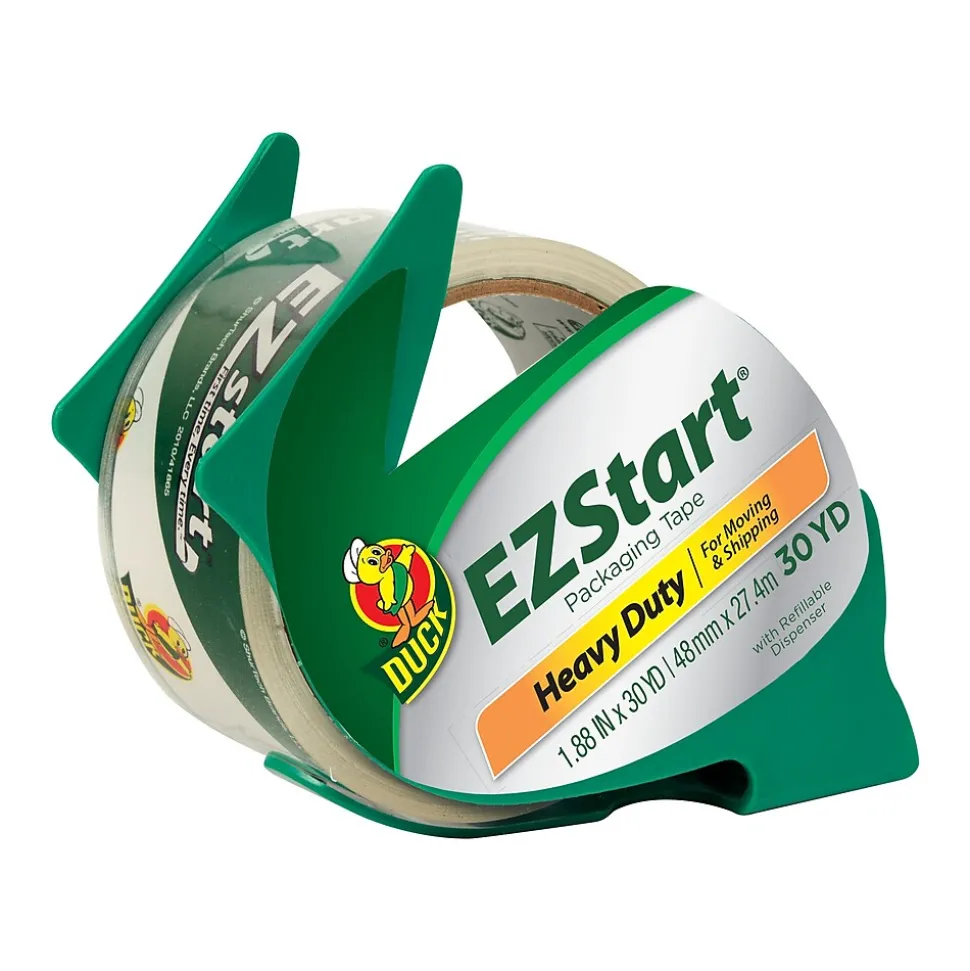 EZ-Start Packing Tape with Dispenser, 1.88" x 30 yds., Clear (393192/313078) | Duck Fashion