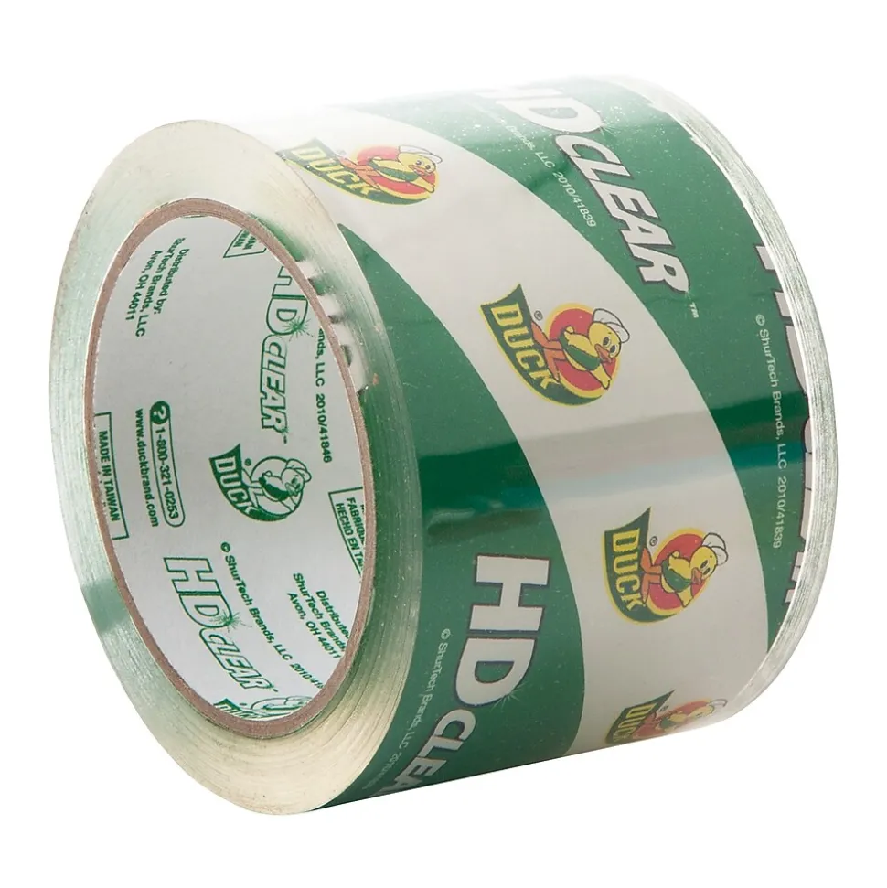 HD Clear Heavy Duty Packing Tape, 3" x 54.6 yds., Clear, 6/Pack (307352/7496) | Duck Best