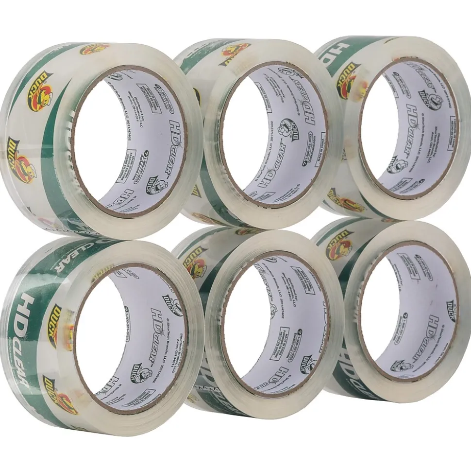 HD Clear Heavy Duty Packing Tape, 1.88" x 54.6 yds., Clear, 6/Pack (441962/7295) | Duck New