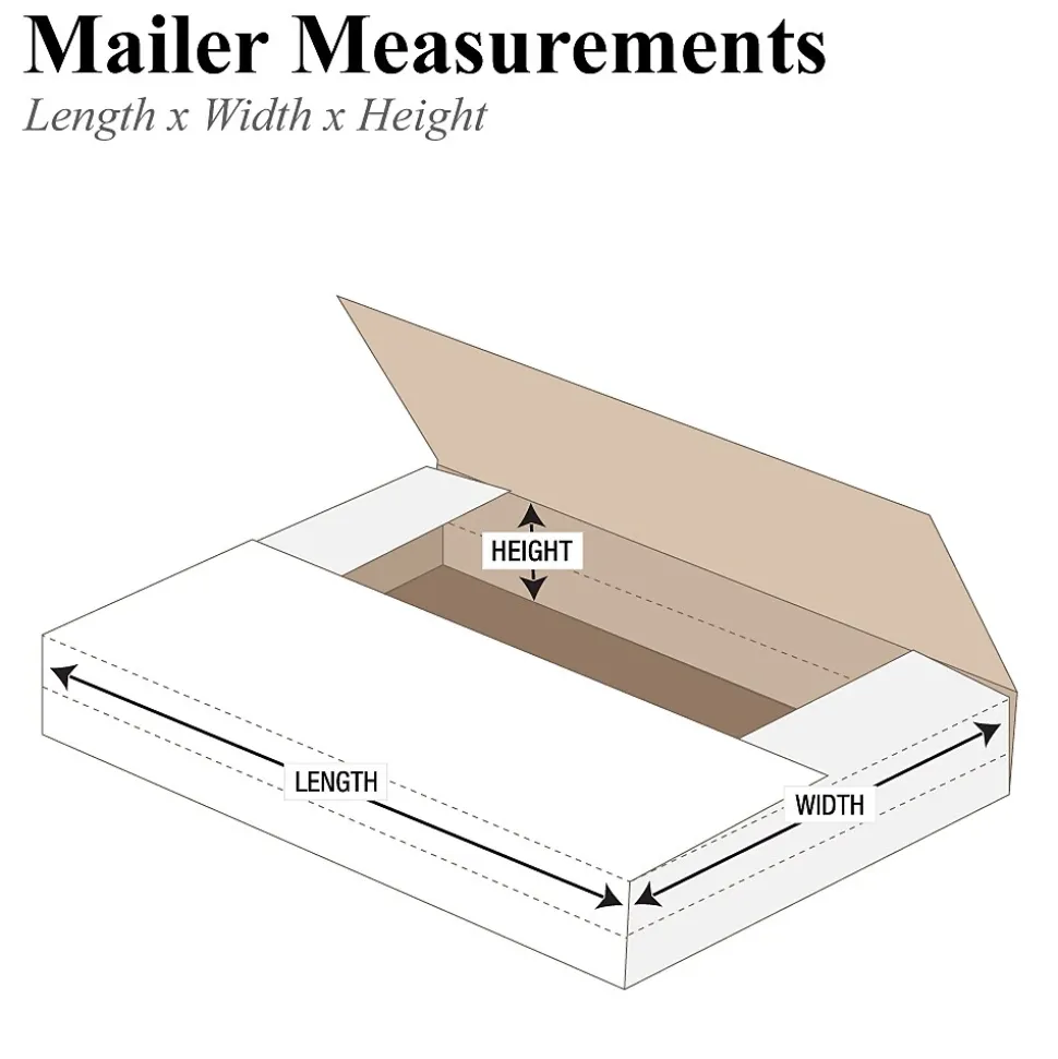 Easy-Fold Mailers, 9 5/8" x 6 5/8" x 3 1/2", White, 50/Bundle (M963BF) | Unbranded Discount