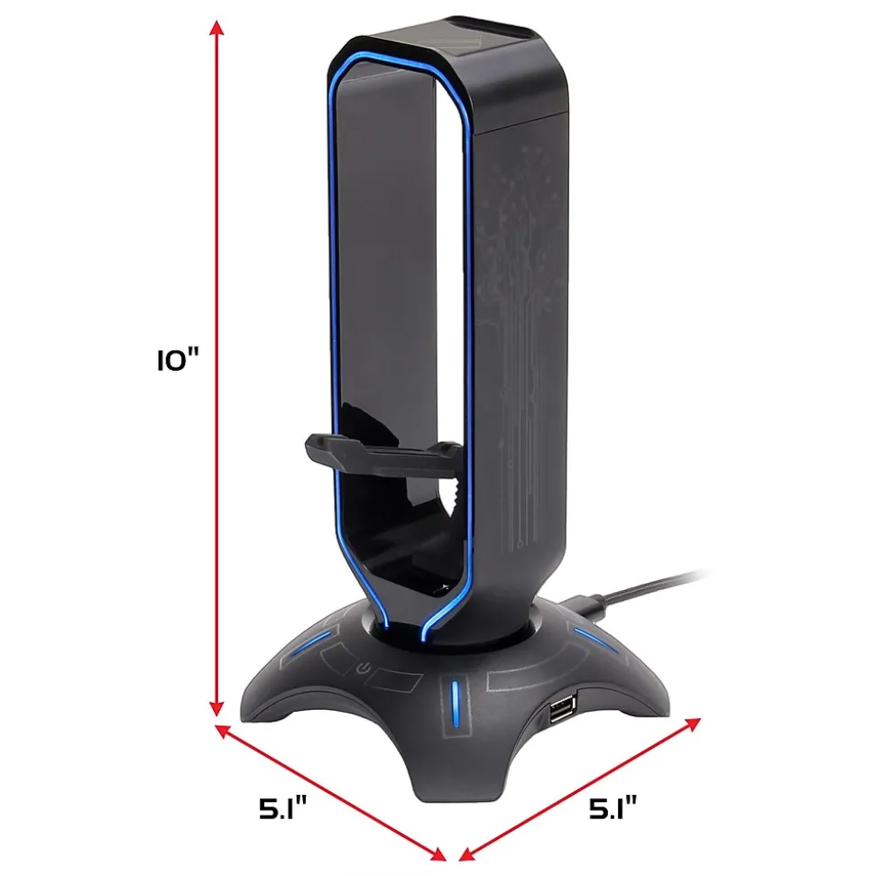 ENPCGXH100BKWS 3-in-1 Headset Stand with RGB Colors, USB Powered, Black | Enhance Shop