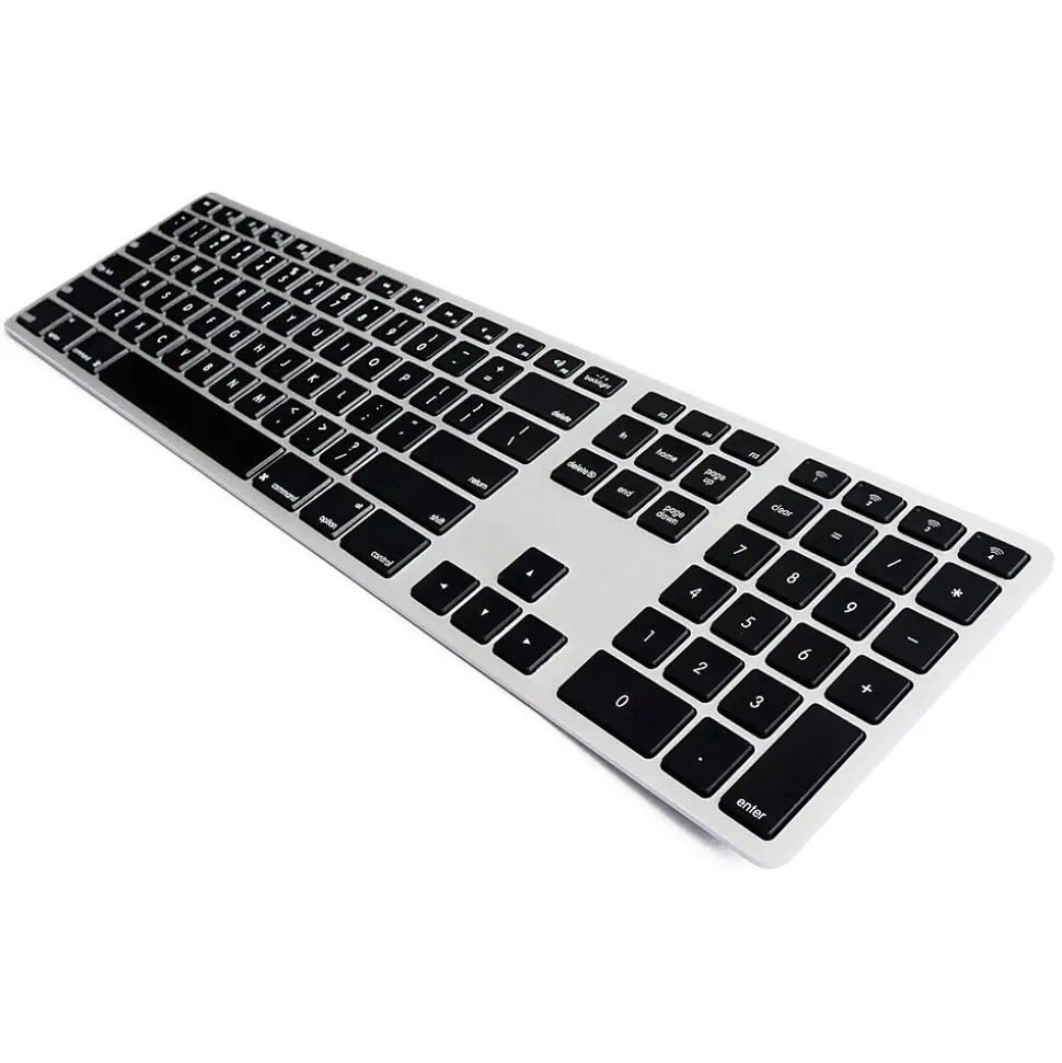 Matias Wireless Ergonomic Keyboard for Mac, Silver/Black (FK418BTLSB) | Ergoguys Best