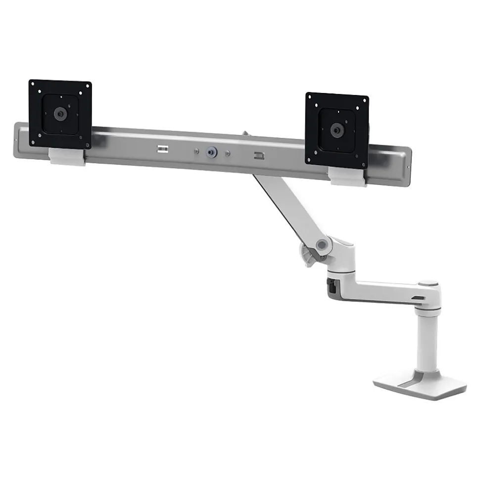 LX Adjustable Dual Direct Arm Desk Mount, 25" Screen Support, White (45-489-216) | Ergotron Shop