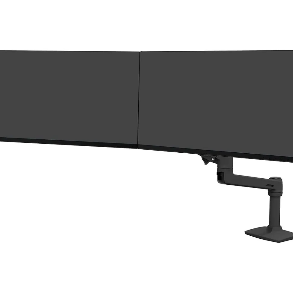 LX Adjustable Dual Direct Arm Mounting Arm, 25" Screen Support, Matte Black (45489224) | Ergotron Best