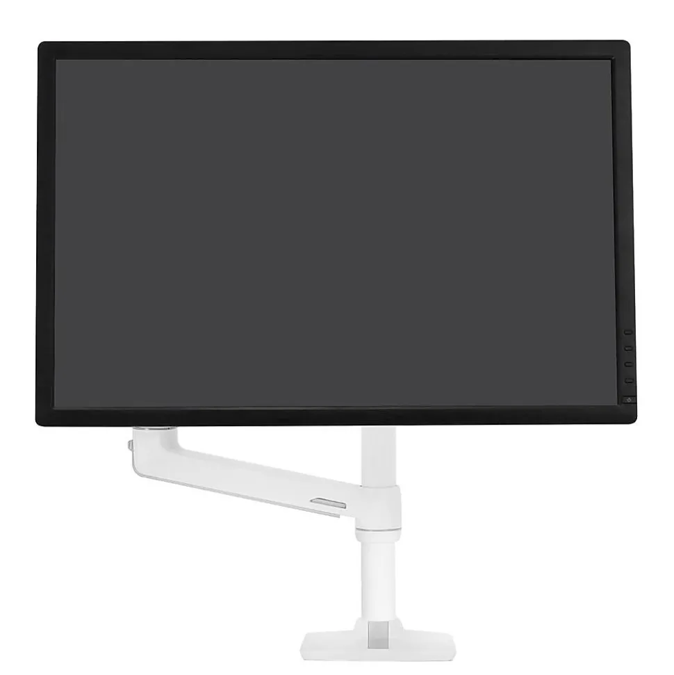 LX Desk Adjustable Single Arm Tall Pole with 2-Piece Clamp, 34" Screen Support, White (45-537-216) | Ergotron Sale