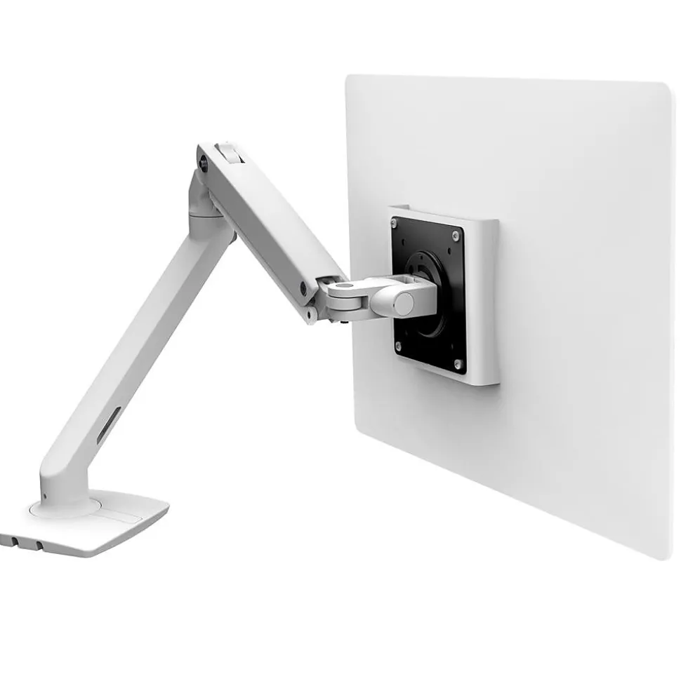 MXV Desk Adjustable Single Arm with 2-Piece Clamp, Up to 34" Monitor, White (45-486-216) | Ergotron New