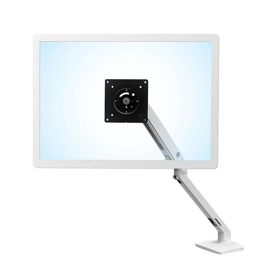MXV Desk Adjustable Single Arm with 2-Piece Clamp, Up to 34" Monitor, White (45-486-216) | Ergotron New