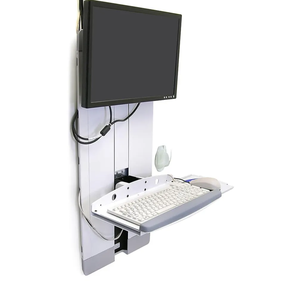 StyleView Vertical Lift Adjustable High Traffic Area, 24" Screen Support, White (60-593-216) | Ergotron Shop