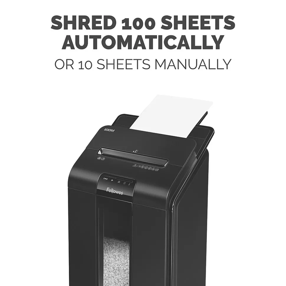 AutoMax 100M 100-Sheet Micro-Cut Shredder (4629001) | Fellowes Flash Sale