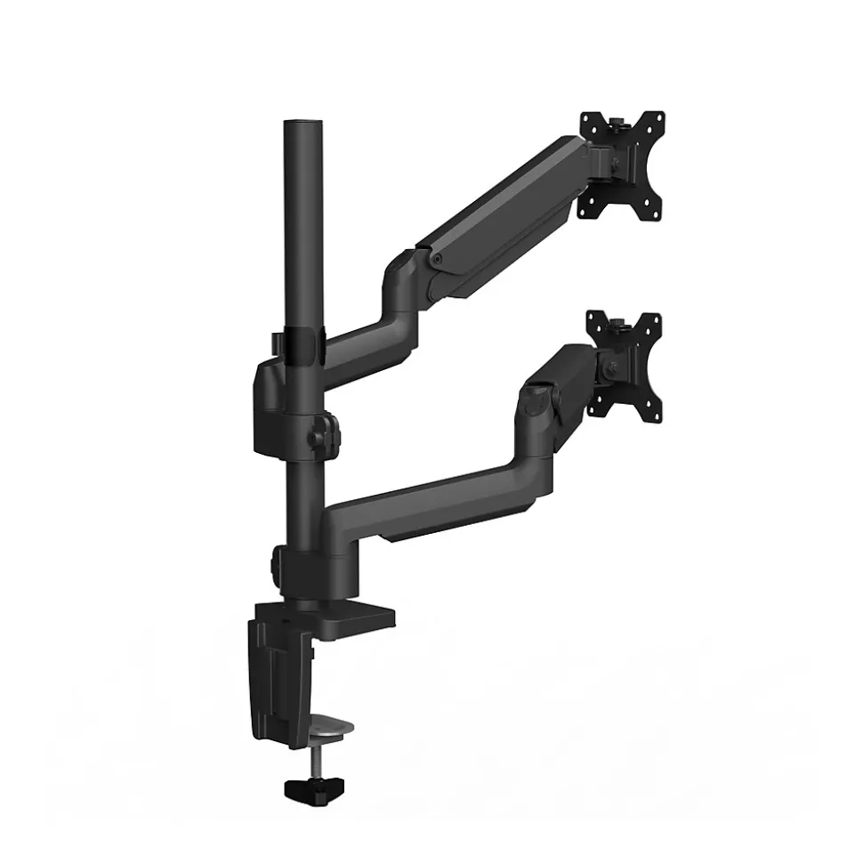 Platinum Series Dual Stacking Adjustable Monitor Arm, Up to 27", Black (8043401) | Fellowes Store