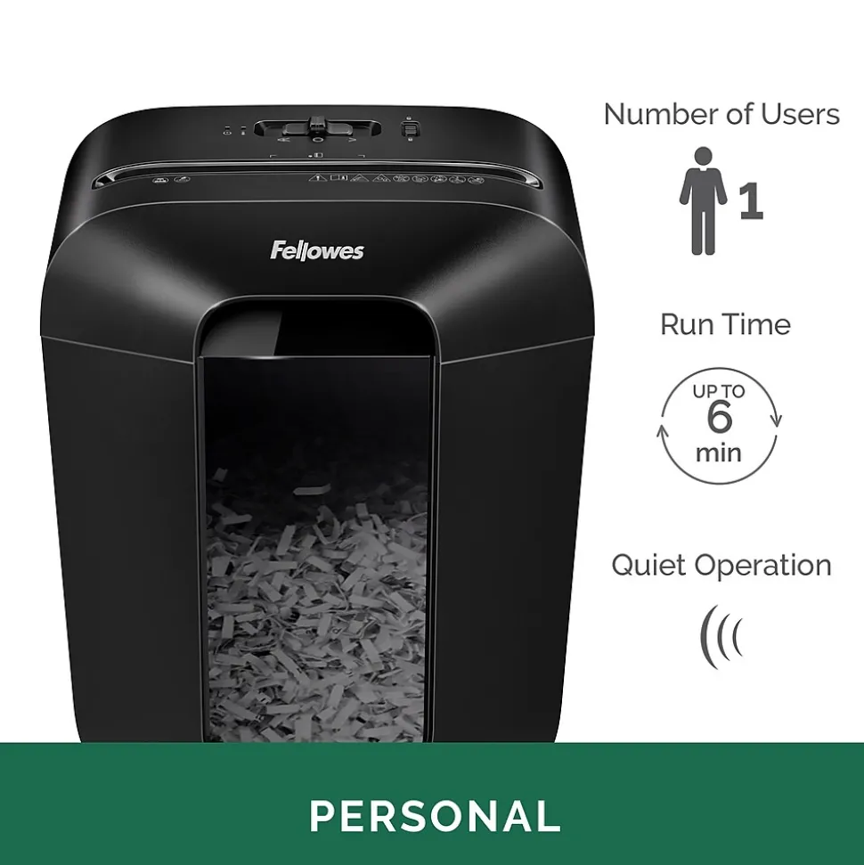 Powershred LX45 8-Sheet Cross Cut Personal Paper Shredder (FEL4400201) | Fellowes Outlet
