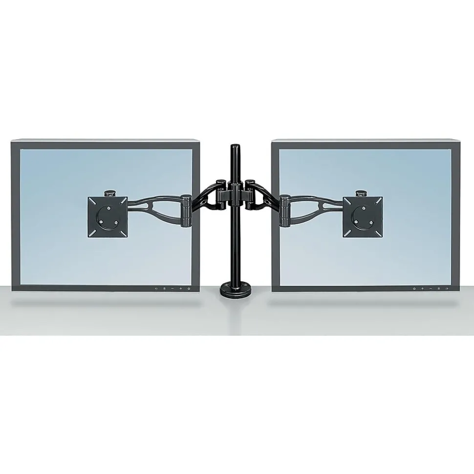 Professional Series Depth Adjustable Dual Monitor Arm, Up to 32", Black (8041701) | Fellowes Shop