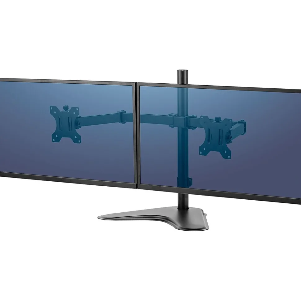 Professional Series Free-standing Dual Horizontal Monitor Arm, Up to 27", Black (8043701) | Fellowes Sale