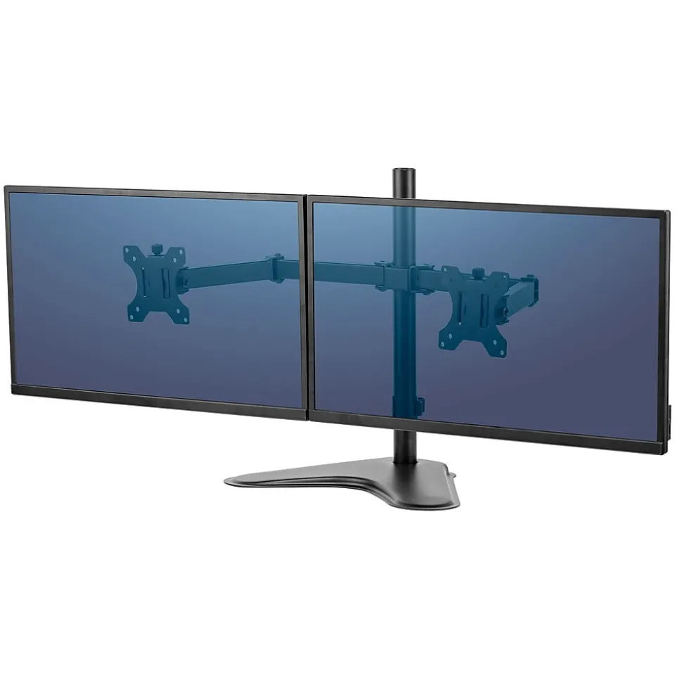 Professional Series Free-standing Dual Horizontal Monitor Arm, Up to 27", Black (8043701 ) | Fellowes Best Sale