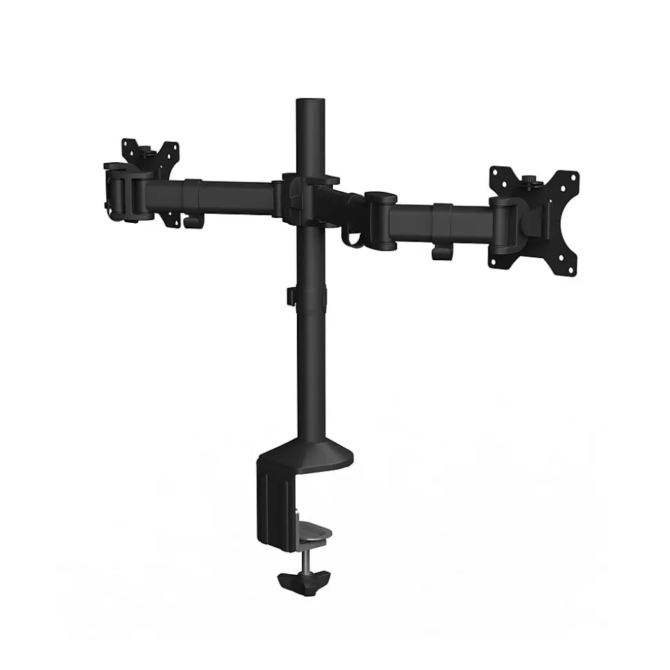 Reflex Dual Adjustable Monitor Arm, Up to 27", Black (8502601) | Fellowes Clearance